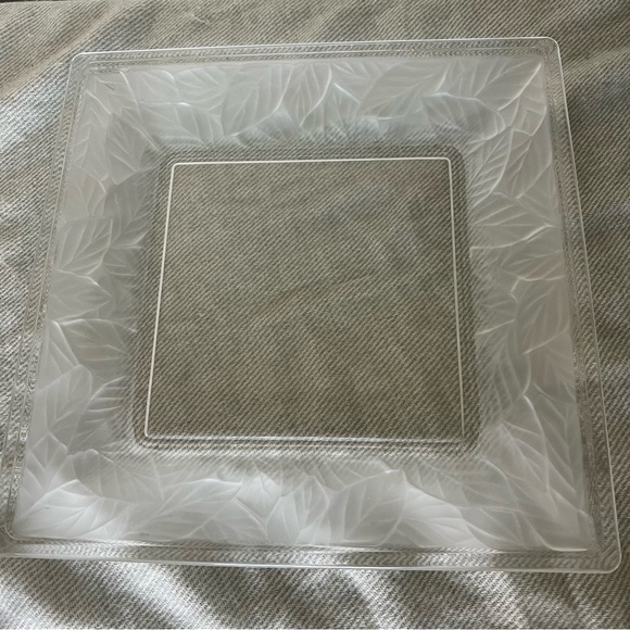 EUC Mikasa Clear Crystal Garden Splendor Serveware Square Plate 11.5" Platter - Picture 4 of 10